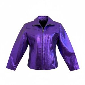 Wilsons Leather Shiny Purple Jacket